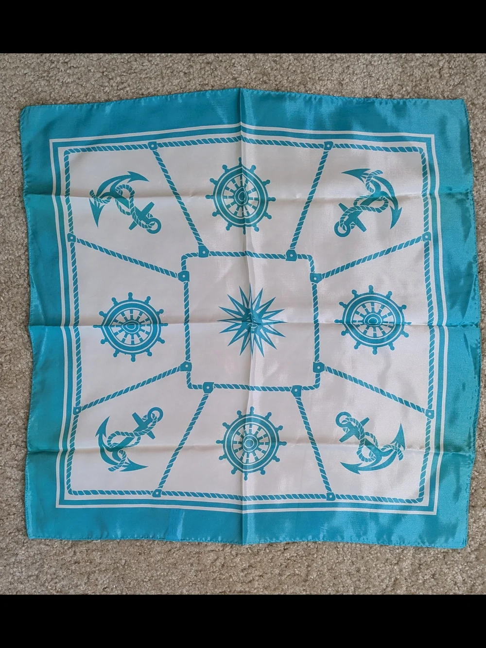 Turquoise Nautical Decorative Scarf - Home Accent